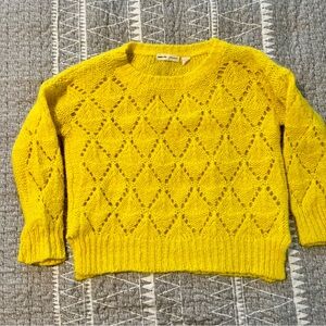 Anthropologie Sleeping On Snow Yellow Alpaca Blend Knit Sweater – S